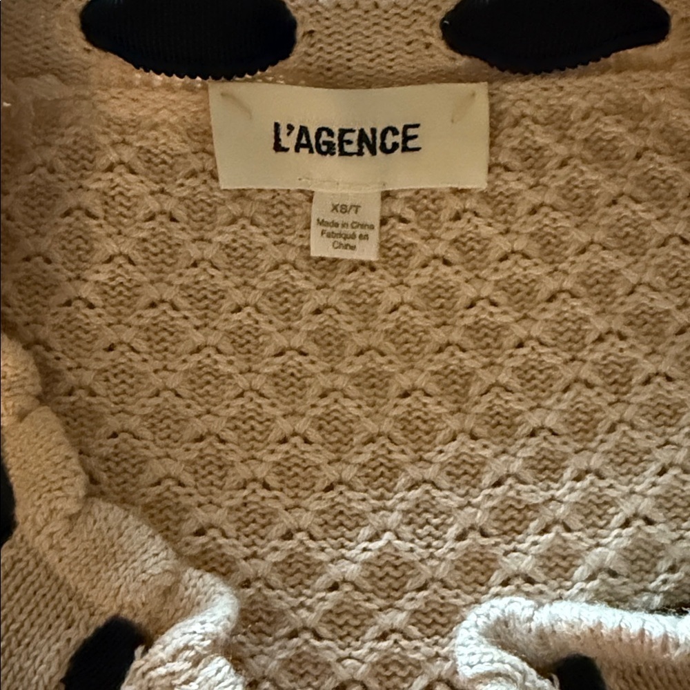 L'AGENCE Cream and Black Cardigan - Picture 11 of 11